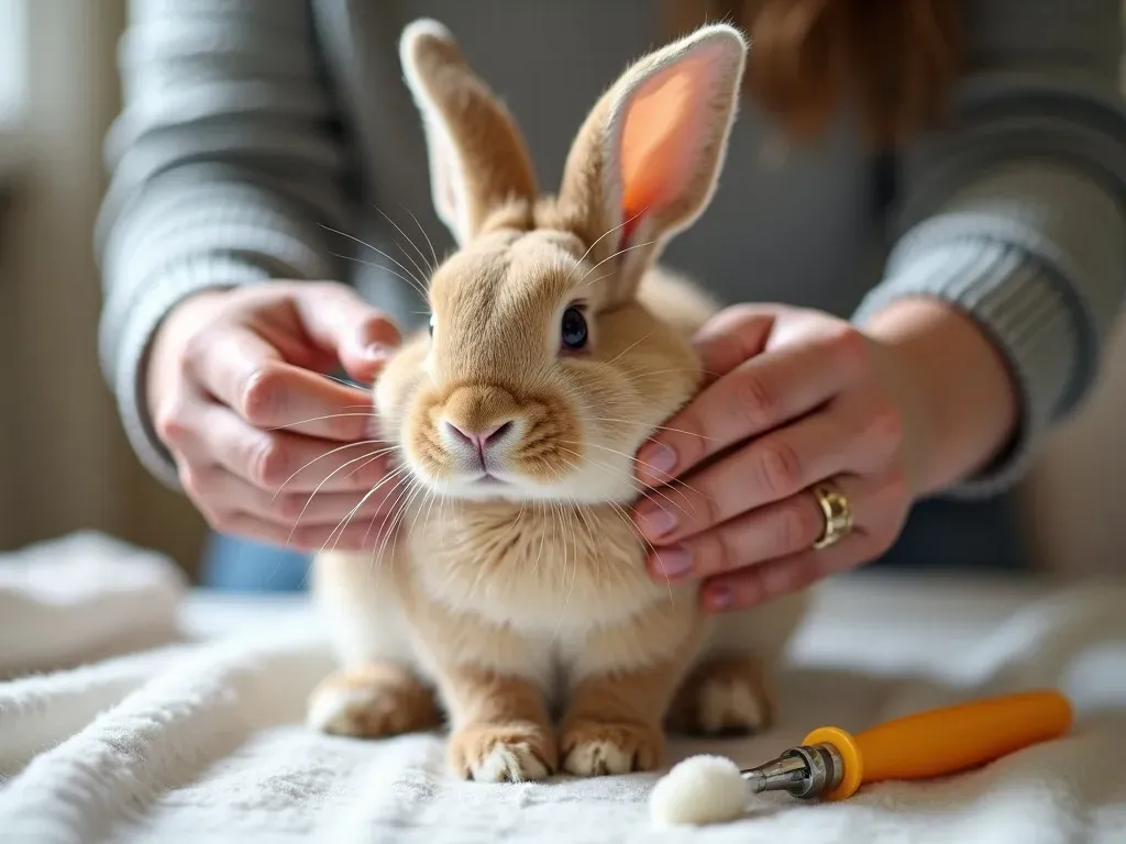 うさぎの耳掃除